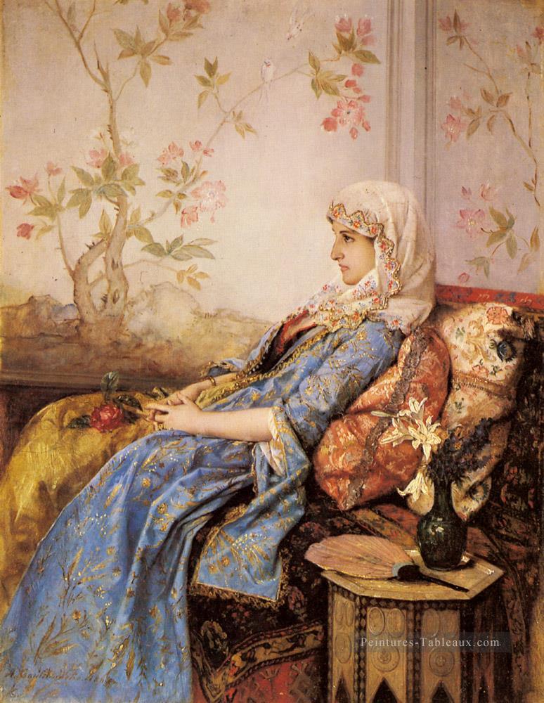 Une beauté exotique dans une femme d’intérieur Auguste Toulmouche Peintures à l'huile